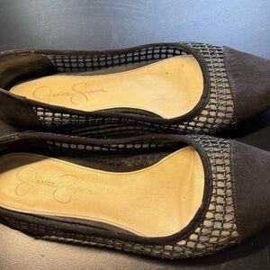 Jessica Simpson Black Mesh Flats